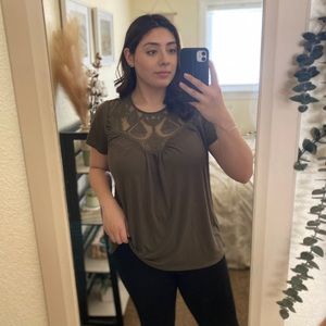 Women’s Deep Green Lace Top